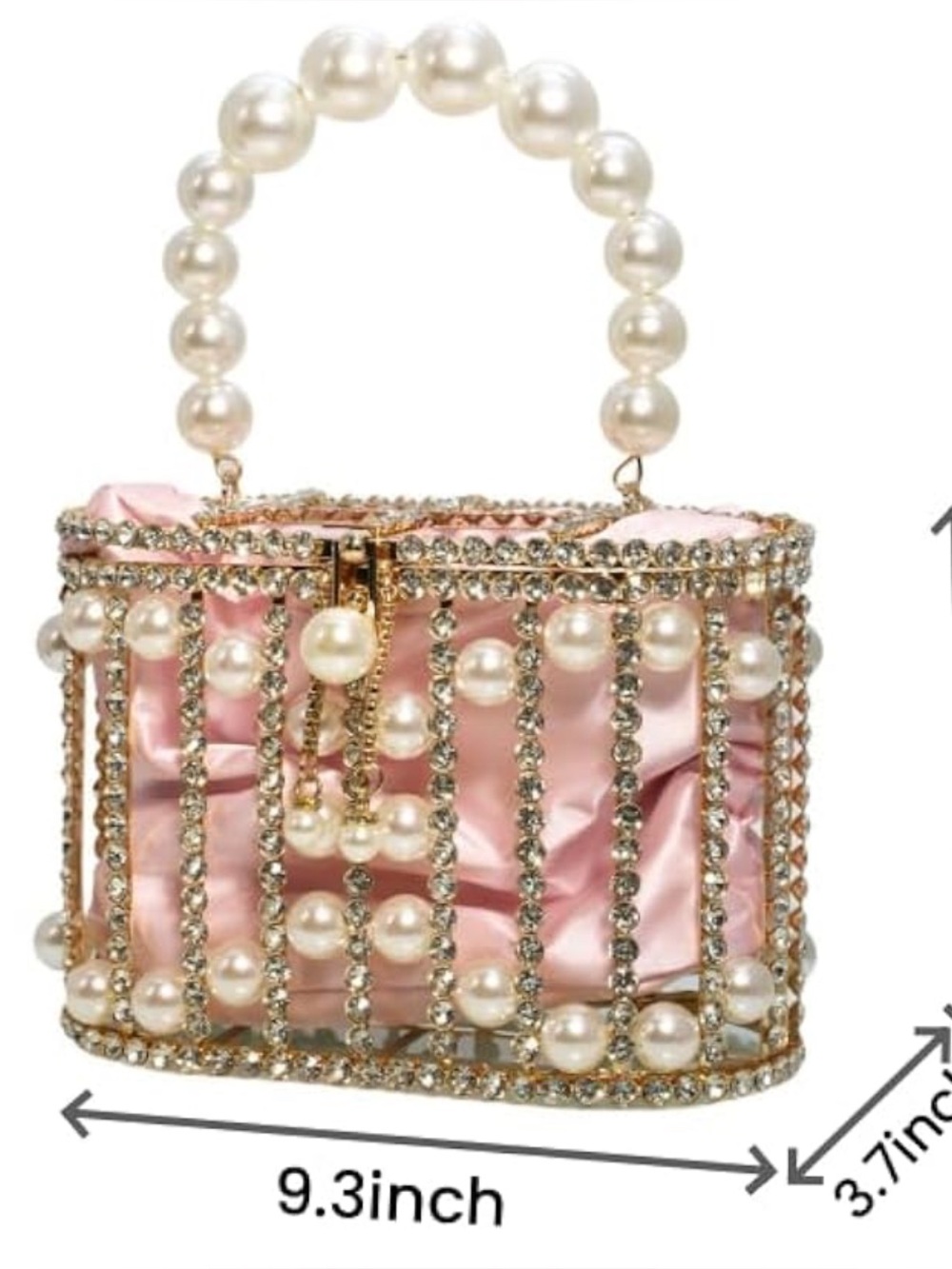NEW Sparkling Bling Swarovski Crystal Pearl Clutch Purse Bag: Pink Champagne - Picture 6 of 10